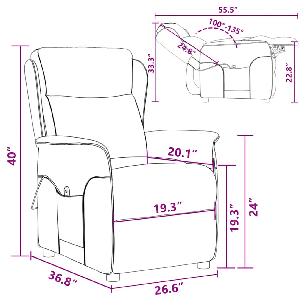 Massage Chair With Cushion 67.5 X 93.5 X 101.5 Cm